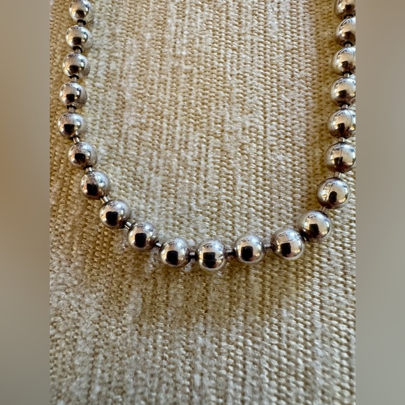 Sterling Silver 6mm Desert Pearl Style Necklace – Southwestern Pearl Style Beads - Picture 3 of 7